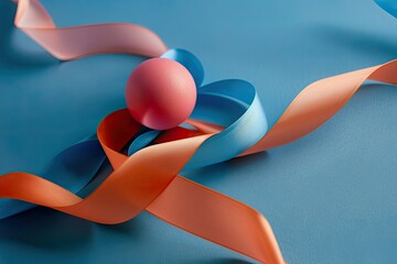 High Definition Image of High Angle Ribbons with Ball