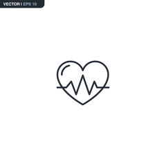 Cardiology heartbeat monitoring system icon