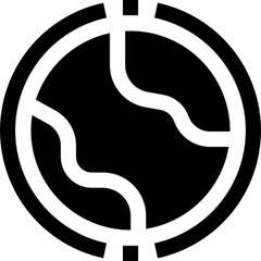 Outline icon of a globe or planet Earth, representing global connectivity, international reach, and worldwide communication. Ideal for websites, business networks, travel content, education, and envir