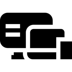 Fototapeta premium Line icon representing responsive design, illustrating a web layout that adapts to different screen sizes and devices. Perfect for web development, UI UX, digital design portfolios, and tech presentat