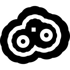 Minimalist line icon depicting small airborne particles, ideal for representing air quality, pollution, allergens, microscopic elements, dust, or environmental health topics. Great for medical, ecolog