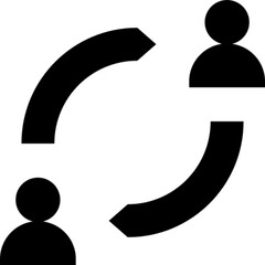 Flat vector icon representing human resources (HR), illustrating personnel management, recruitment, employee relations, and workforce development. Ideal for business presentations, HR software, career
