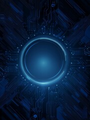 futuristic blue-themed background viewed from a top-down perspective, featuring a central glowing circle