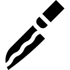 Minimal vector icon of a Japanese knife, symbolizing precision, culinary craftsmanship, and traditional cooking. Ideal for food-related designs, restaurant branding, cooking tutorials, kitchenware, an