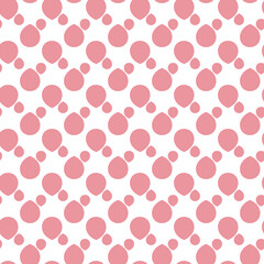 Seamless Pink Pattern with Oval Shapes on White Background