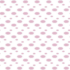 Seamless Pink Floral Pattern with Blossom Shapes on White Background
