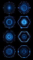 sci fi blue large hexagonal shapes for UI