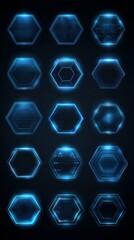sci fi blue large hexagonal shapes for UI
