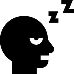 Minimal vector icon representing drowsiness or fatigue, typically illustrated with closed eyes, sleepy face, or Z symbols. Ideal for health, wellness, sleep apps, medical, safety, and lifestyle-relate