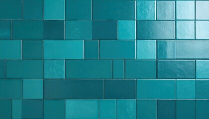 Teal wall tiles