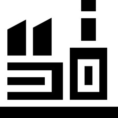 Minimalist line icon of a factory, featuring smokestacks and an industrial building — symbolizing manufacturing, production, and industry. Ideal for business presentations, logistics platforms, supply