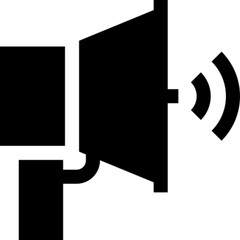 Minimalist line icon of a megaphone, symbolizing announcement, marketing, public speaking, and promotion. Ideal for campaign materials, social media posts, advertising tools, news alerts, and UI UX de