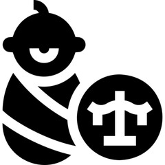 Minimalist line icon of child law, featuring a child figure with a legal symbol — representing child rights, juvenile protection, family law, and legal advocacy. Ideal for law firm materials, NGO camp