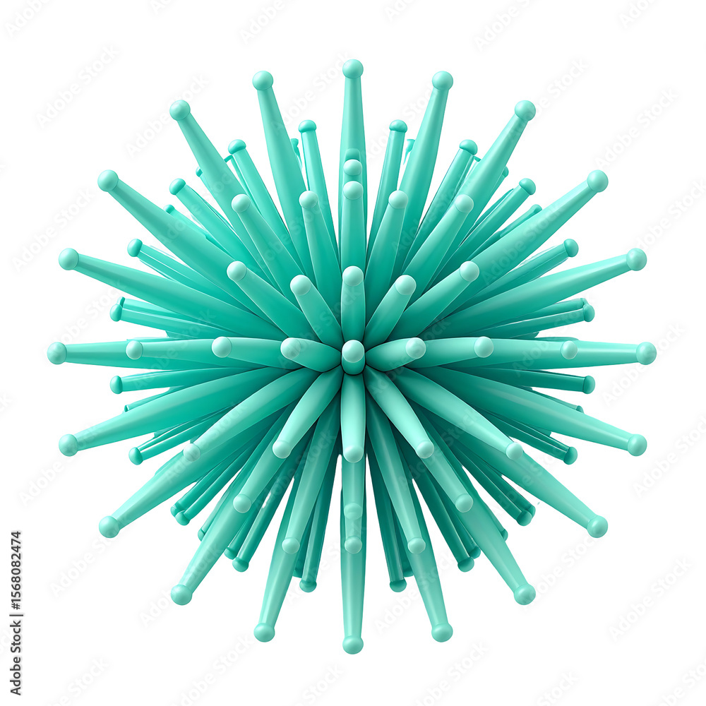 Poster firefly 3d mint soundwave burst with rounded peaks and clean base on transparent background