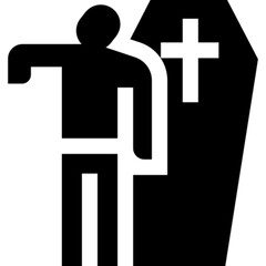 A clean and minimal vector icon of a zombie character in line art style, perfect for Halloween themes, horror games, spooky designs, event posters, UI UX elements, and digital illustrations. Fully sca