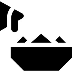 A clean and modern vector icon of nachos in minimal line art style, depicting triangle chips with toppings. Ideal for food delivery apps, restaurant menus, snack packaging, Mexican cuisine themes, par