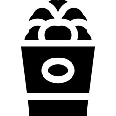A clean and minimal vector icon of a popcorn bucket in line art style, symbolizing snacks, movies, and entertainment. Perfect for cinema apps, food delivery platforms, movie night promotions, theater 