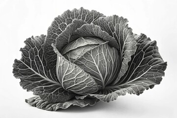 cabbage isolated on black