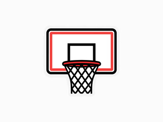 Basketball Hoop Illustration  A Clean Design Featuring Net and Backboard