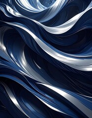 Abstract Metallic Flowing Lines and Waves