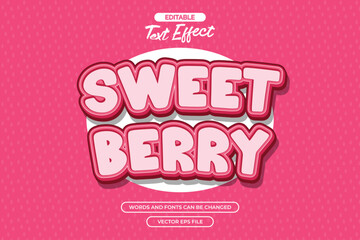 Sweet berry editable text effect with cartoon text style