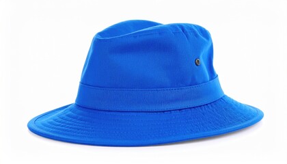 Blue hat, side view