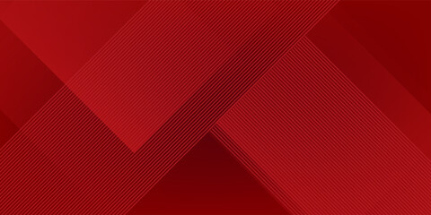 Fototapeta premium Red abstract background. Dynamic shapes composition. Abstract simple dark red gradient illustration background with 3d look overlap square with shadow and line pattern. Cool design and luxury.