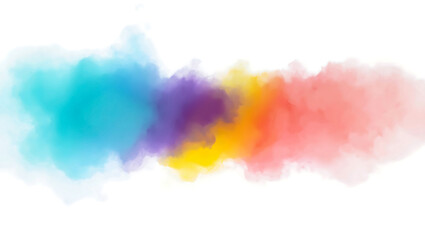 Abstract Colorful Watercolor Wash:  Serene, Pastel Hues, Horizontal Banner Design