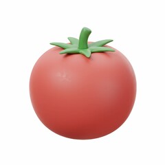 Cartoon tomato with green stem