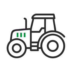 Obraz premium Red tractor isolated on white background simple farm machinery vehicle toy equipment with wheels and engine