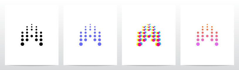 Dots Big To Small Going Up Letter Initial Logo Design A