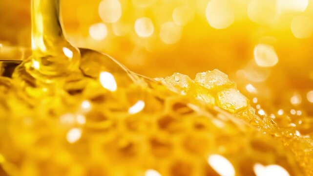 honey comb covered in honey