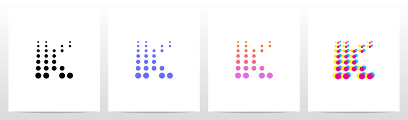 Dots Big To Small Going Up Letter Initial Logo Design K