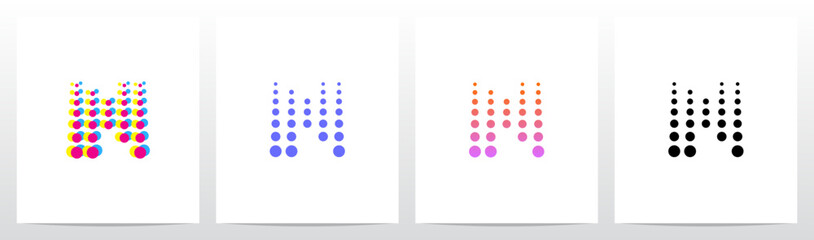 Dots Big To Small Going Up Letter Initial Logo Design N