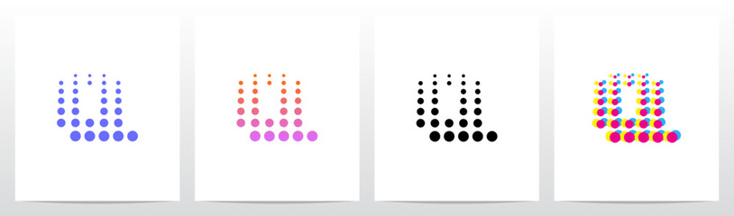 Dots Big To Small Going Up Letter Initial Logo Design Q