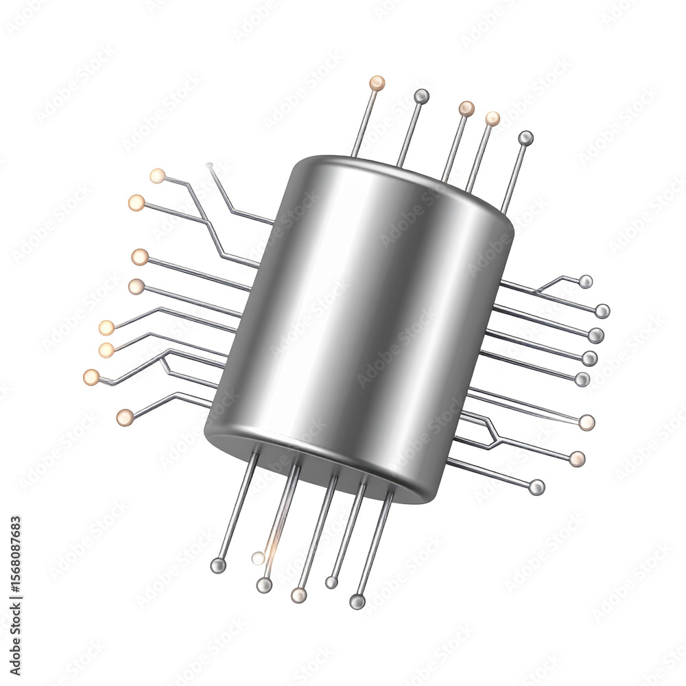 Poster metallic digital circuit component design