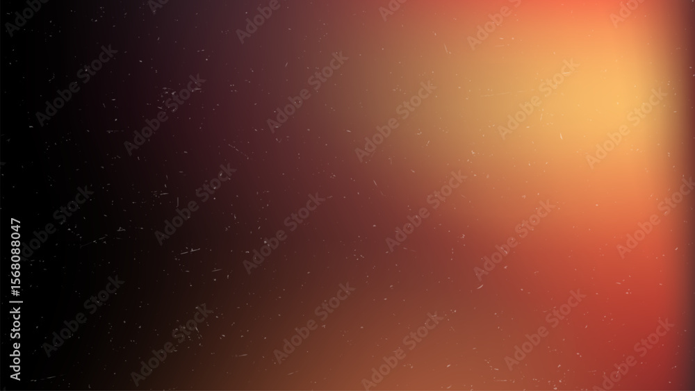 Poster abstract dark red background with glowing yellow light and tiny specks. old retro film projector col