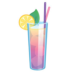 Summer juice drink. Tropical lemon flavor in glass