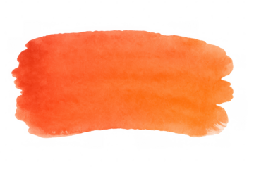 Vibrant orange watercolor brush stroke splashing across transparent background, adding dynamic visual energy and artistic expression to creative projects