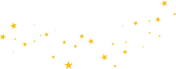 Minimalist star sprinkle design featuring small golden stars on a transparent background. Simple and elegant for holiday cards, invitations, and festive backdrops.