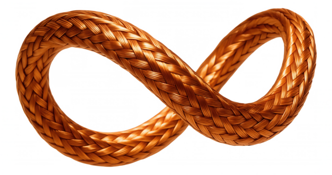 Braided copper wire suitable for use in home lighting installations, providing flexibility and strength where needed.