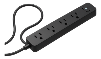 Slimline power strip with a minimal footprint, perfect for a compact apartment.