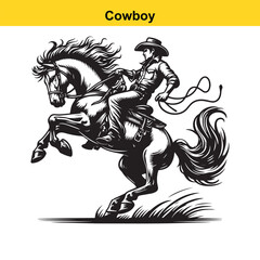 Obraz premium Modern vector cowboy.
