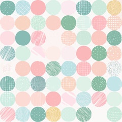 Seamless patterns, geometric shapes, pastel colors, and texture overlays.