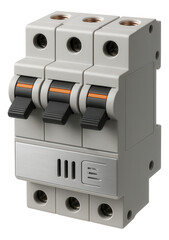 Three-pole circuit breaker with a built-in surge protector for safeguarding electronics in private residences.