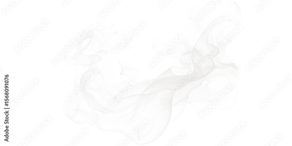 Poster a swirl of white smoke or vapor against a black background with some color artifacts visible around 