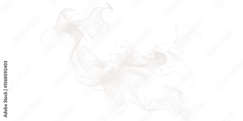 Poster abstract white smoke cloud on black background creating a dynamic swirling shape in the center area