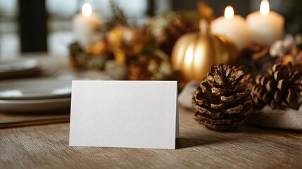 Thanksgiving table decor with card mockup