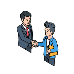 Mentor guiding a young professional or intern.