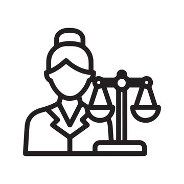 lawyer with scales of justice icon clip art preview